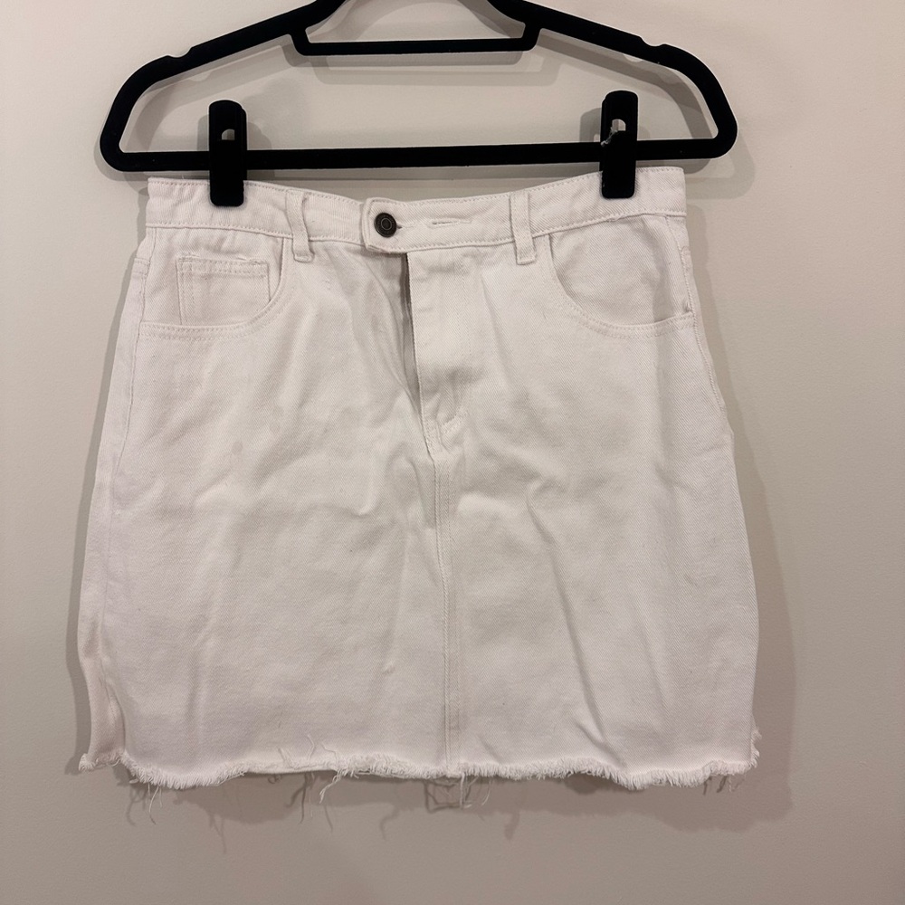Sadie&Sage White Denim Mini Skirt